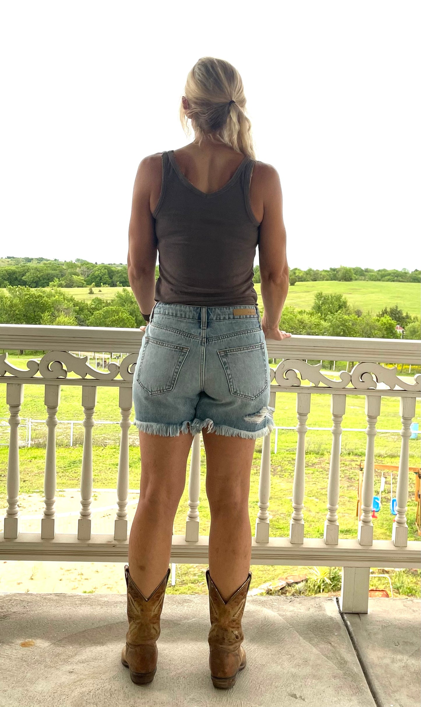 Distressed Denim Shorts