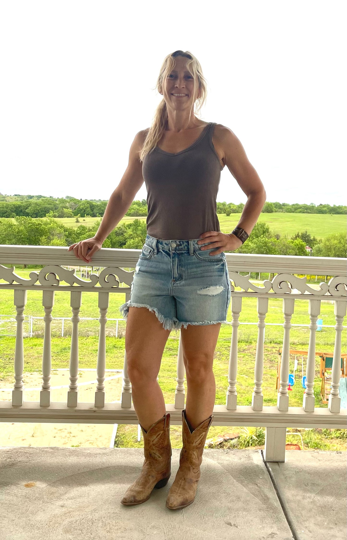 Distressed Denim Shorts