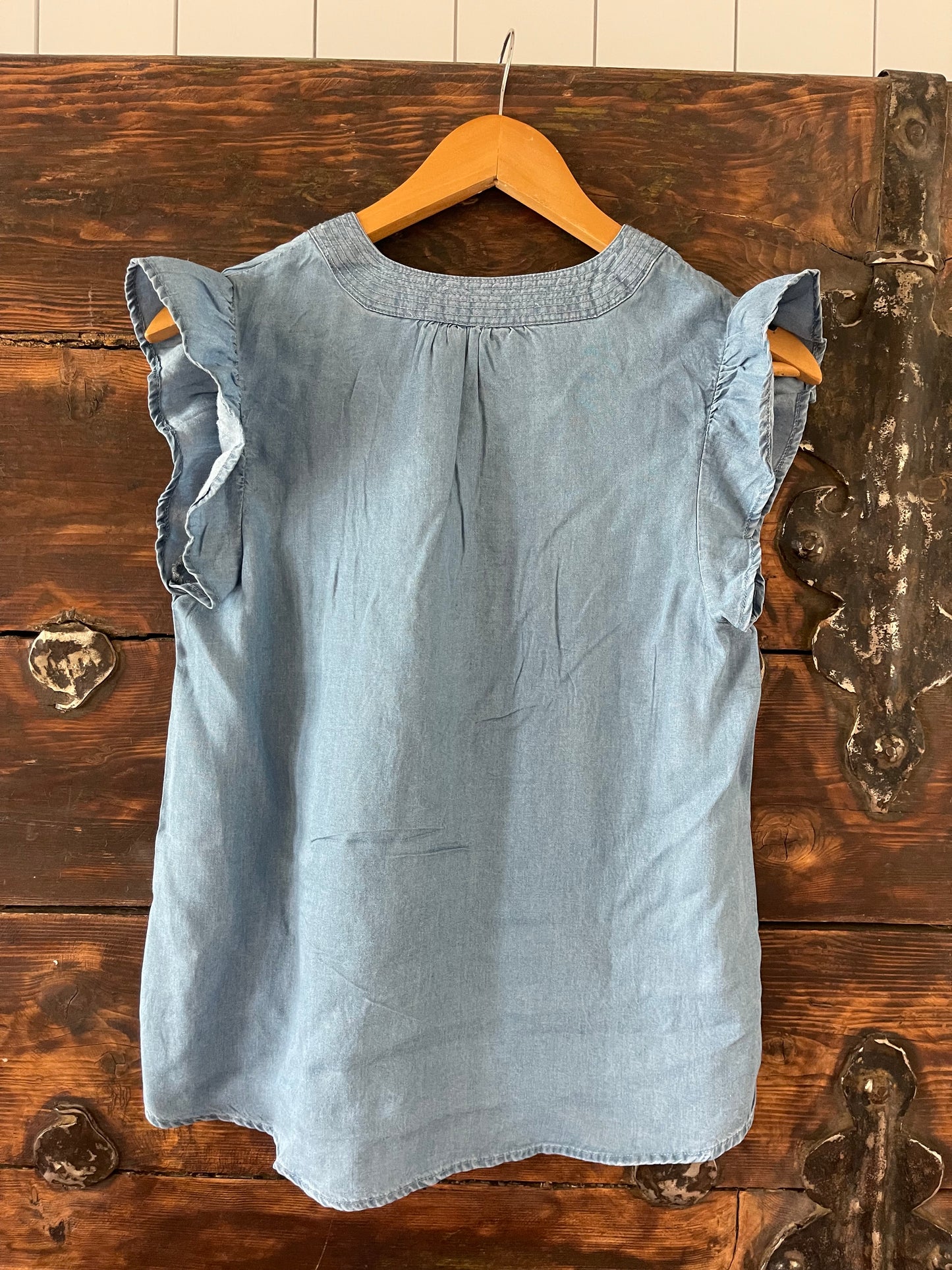 Denim Ruffle Tank