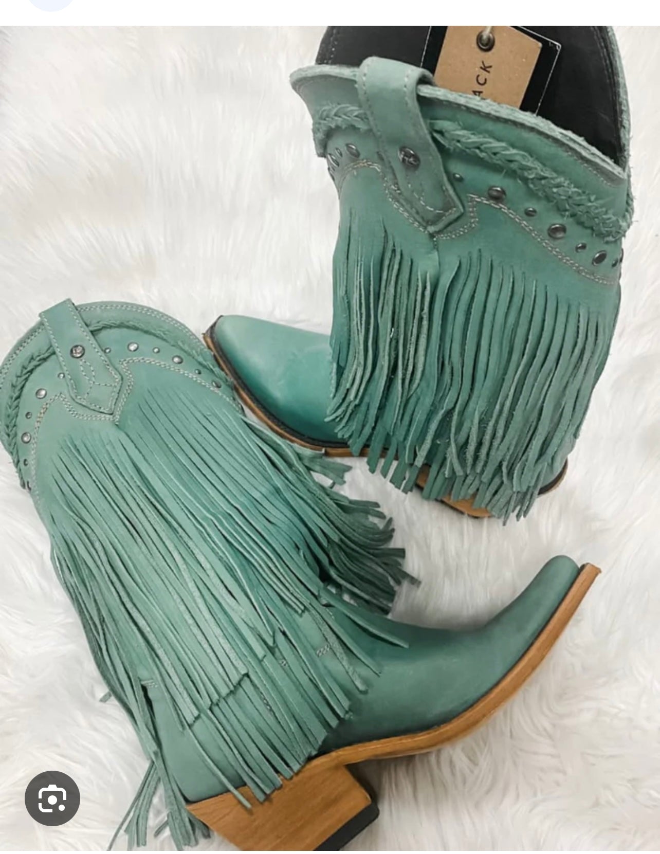 Liberty Black Turquoise Fringe Boots