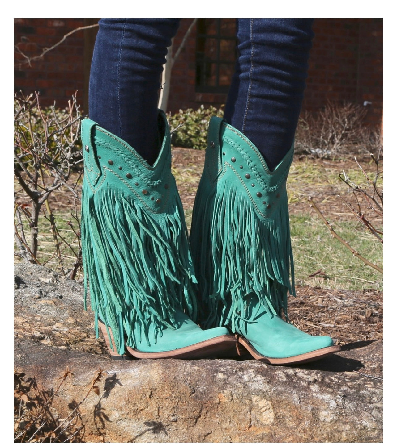 Liberty Black Turquoise Fringe Boots Gipsy Bridge