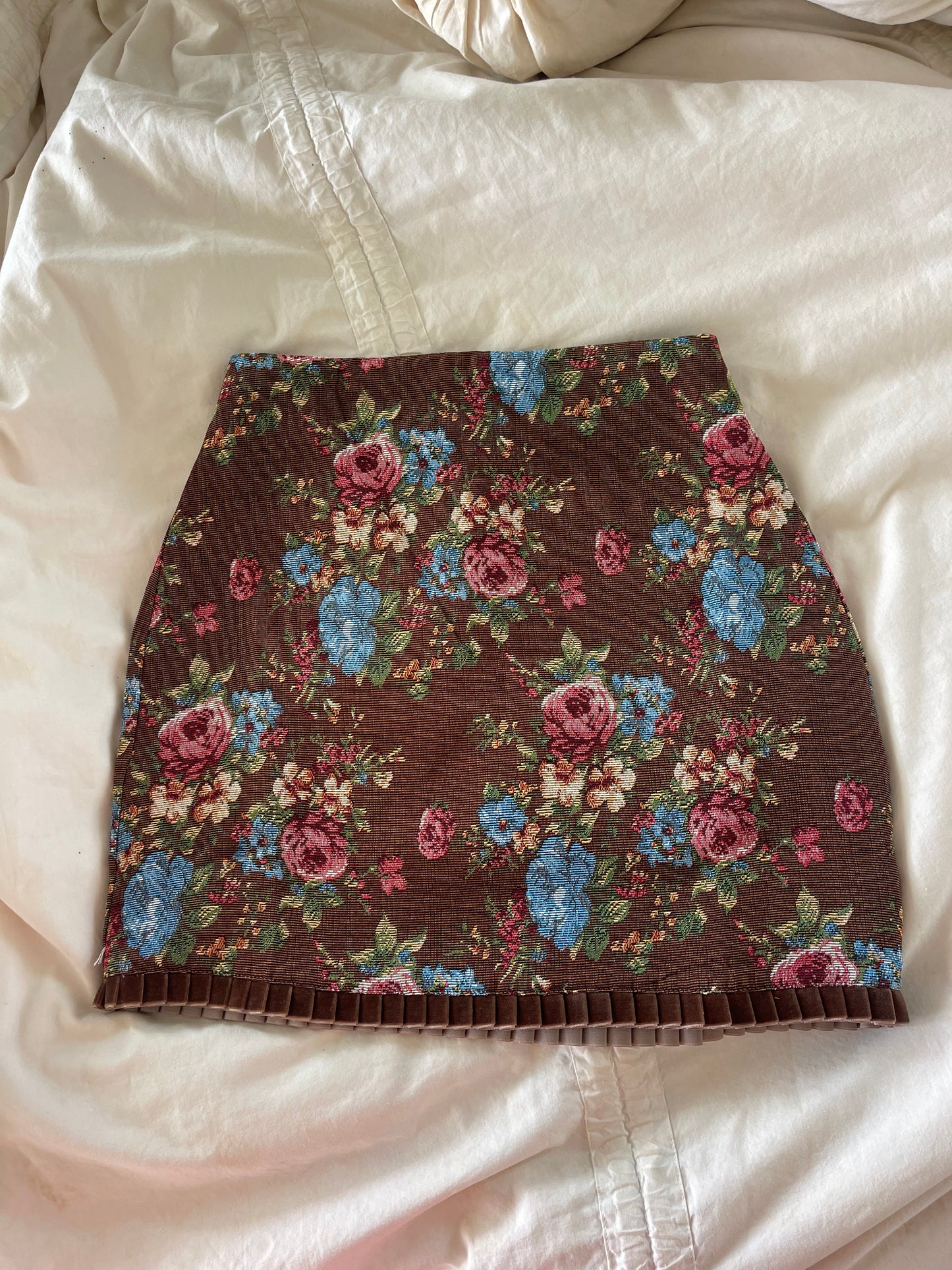 Brown Floral Skirt